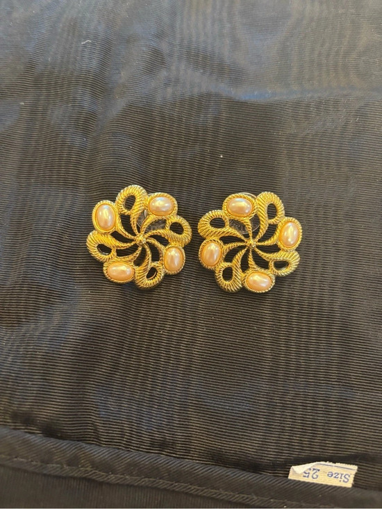 Monet Jewelry - Monet Gold-Tone Floral Faux Pearl Clip-On Earrings